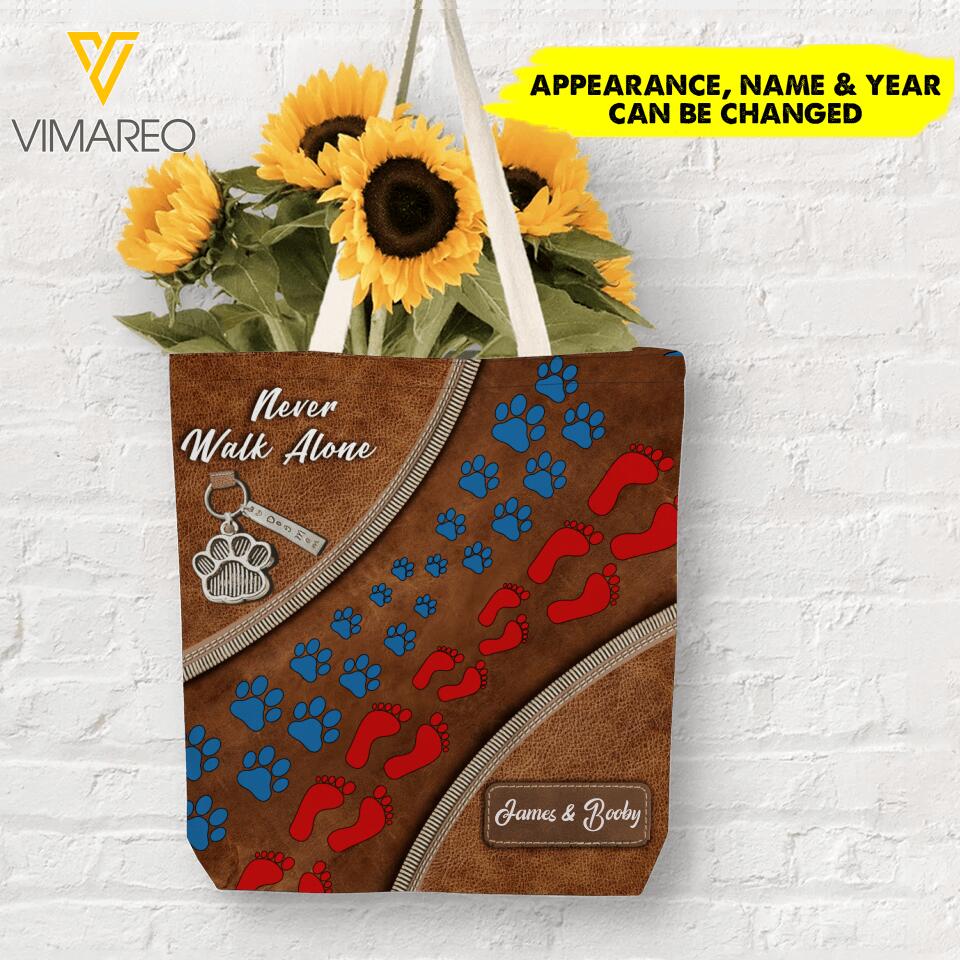 PERSONALIZED NEVER WALK ALONE CUTSOME NAME TOTE BAG NQHC1006