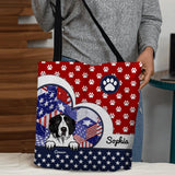 Personalized Dog Lovers Us Flag Tote Bag NQDT1306