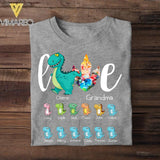 Personalized Love Grandma Dinosaur Kid Name Tshirt Printed NQVQ1306