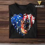 Personalized German Shepherd Us Flag Tshirt Printed QTVQ1406