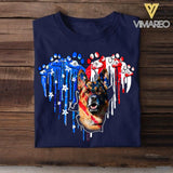 Personalized German Shepherd Us Flag Tshirt Printed QTVQ1406
