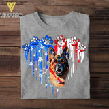 Personalized German Shepherd Us Flag Tshirt Printed QTVQ1406