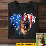 Personalized German Shepherd Us Flag Tshirt Printed QTVQ1406