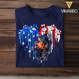 Personalized Doberman Us Flag Tshirt Printed QTVQ1406