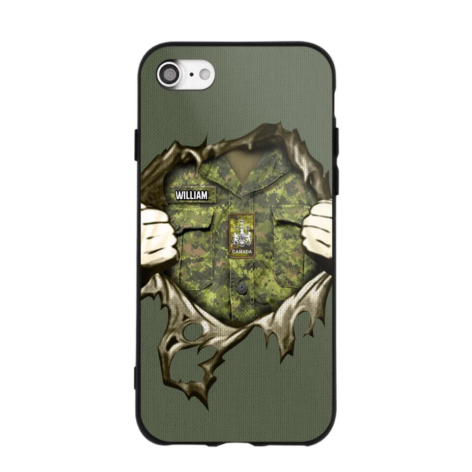 Personalized Canadian Veterans/Soldier Phone Case Printed 22JUL-HQ14