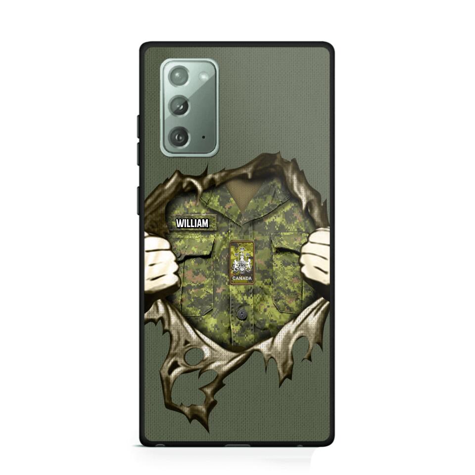 Personalized Canadian Veterans/Soldier Phone Case Printed 22JUL-HQ14
