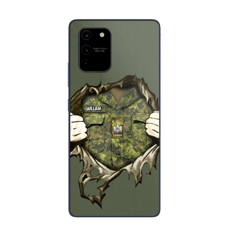 Personalized Canadian Veterans/Soldier Phone Case Printed 22JUL-HQ14