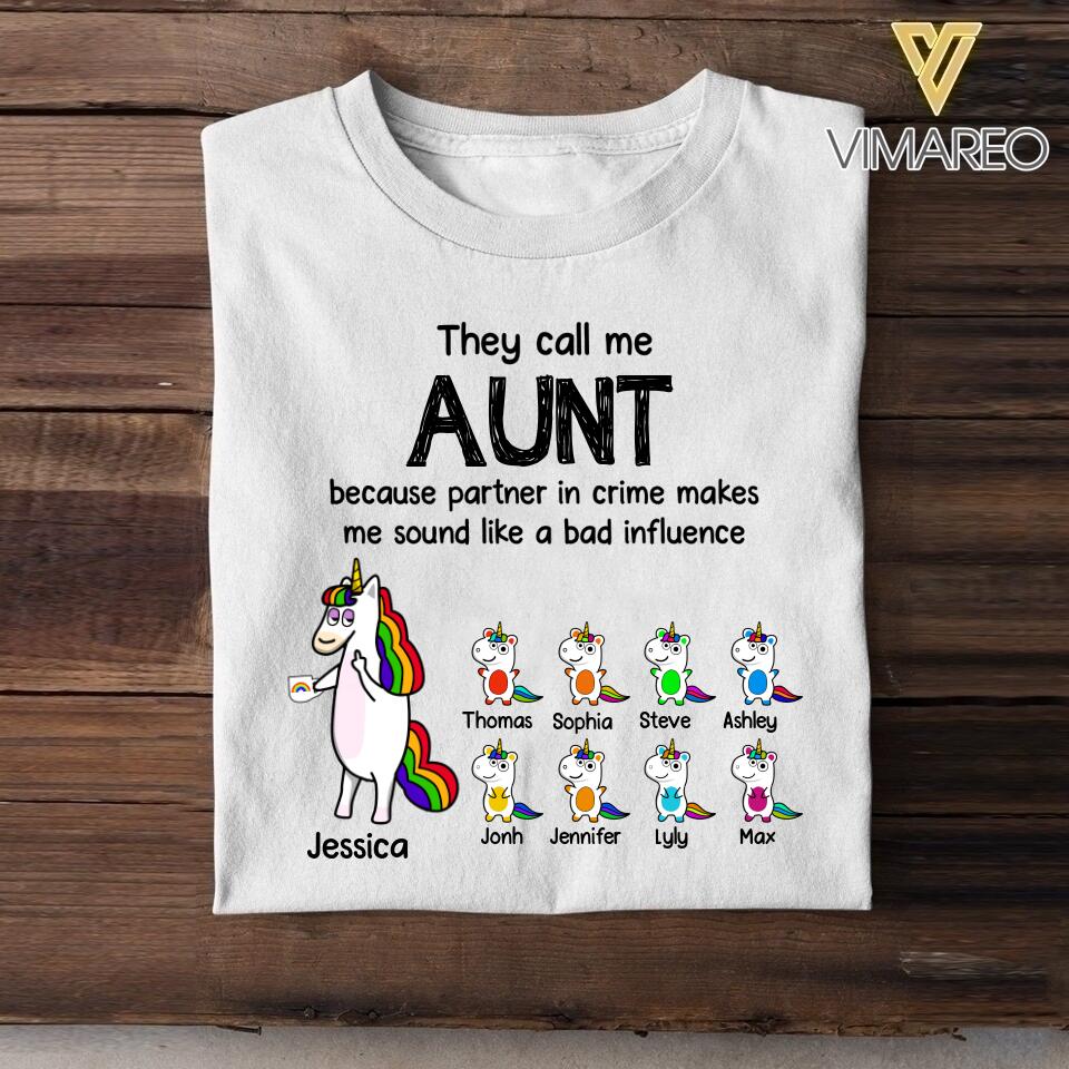 Personalized Aunt And Kid Tshirt Printed 22JUL-HY13