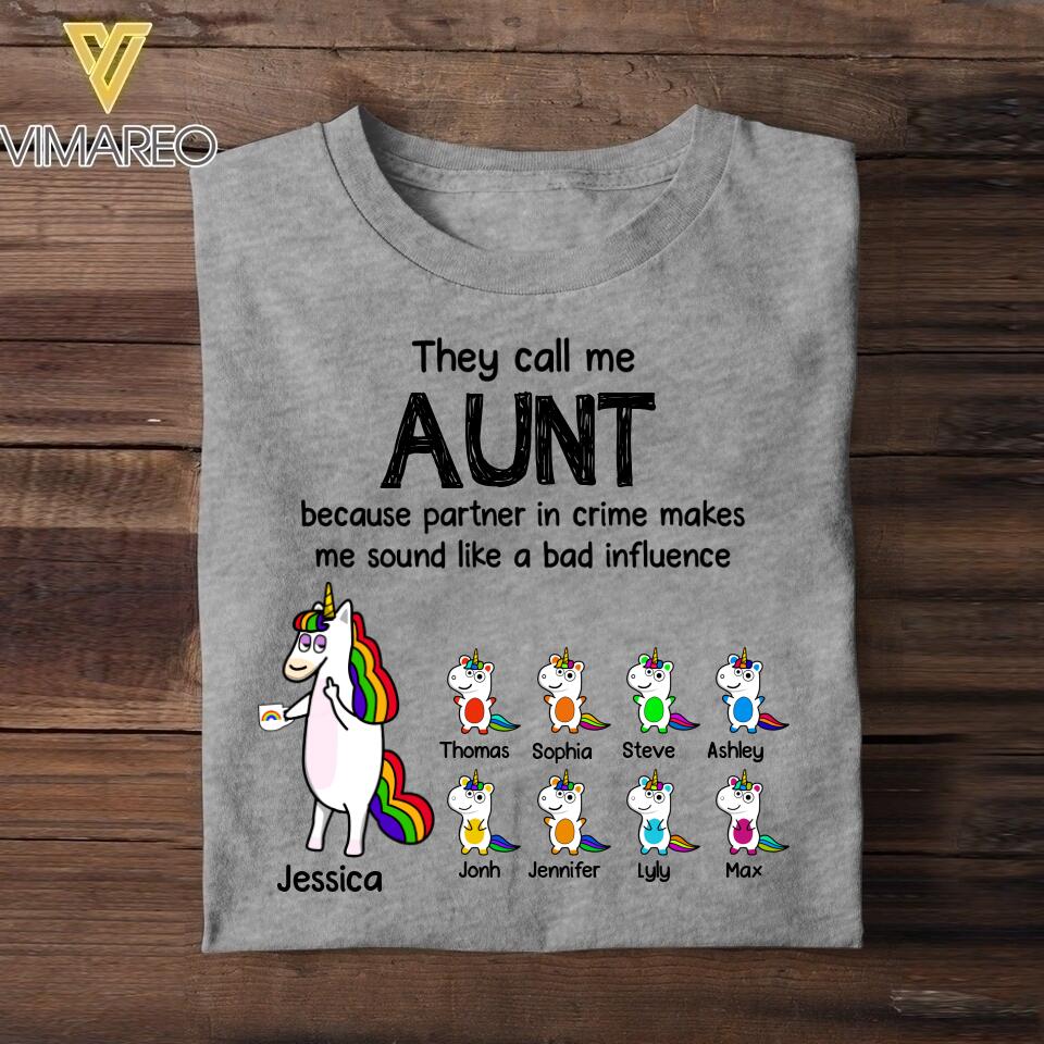 Personalized Aunt And Kid Tshirt Printed 22JUL-HY13
