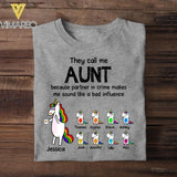 Personalized Aunt And Kid Tshirt Printed 22JUL-HY13