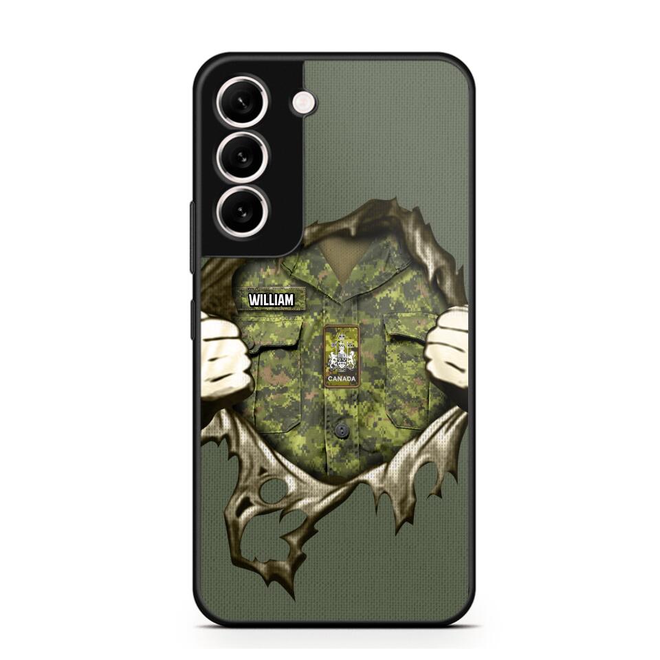 Personalized Canadian Veterans/Soldier Phone Case Printed 22JUL-HQ14