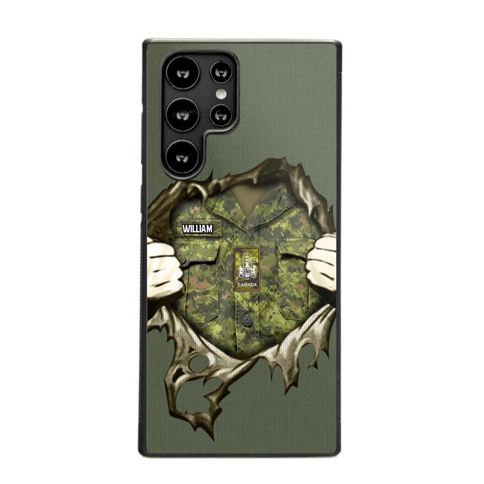 Personalized Canadian Veterans/Soldier Phone Case Printed 22JUL-HQ14