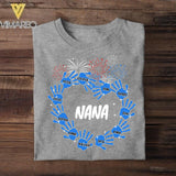 Personalized Nickname Grandma Nana Kid Name Us Flag Tshirt Printed NQHC1406