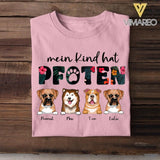 Personalized Mein Kind Hat Pfoten Dog Tshirt Printed QTHC1506