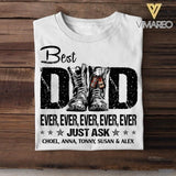 Personalized Best UK Dad Ever Just Ask Kids Name Veterans/Soldier Tshit Printed QTDT1506