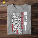 Personalized Best Dad Ever Just Ask Kid Name Hand Us Flag Tshirt Printed QTVQ1506