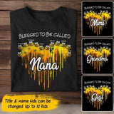 Personalized Blessed To Be Called Grandma Bee Kid Name Tshirt Printed QTDT1606