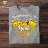 Personalized Blessed To Be Called Grandma Bee Kid Name Tshirt Printed QTDT1606