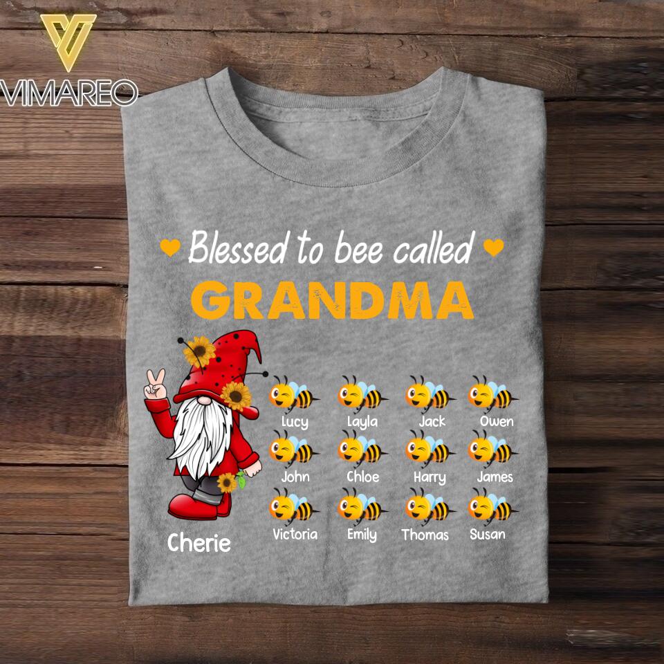 Personalized Blessed To Be Called Grandma Bee Tshirt Printed QTHY1606