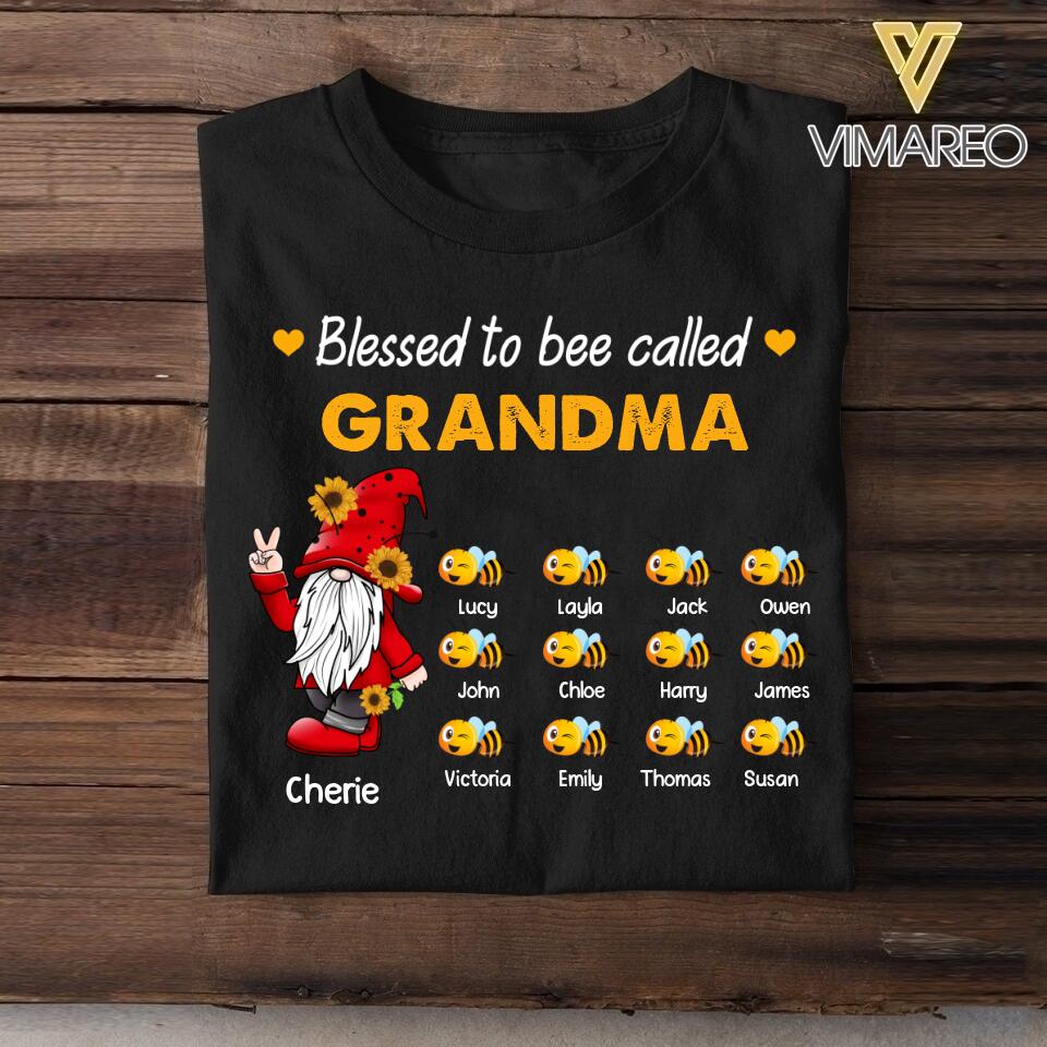 Personalized Blessed To Be Called Grandma Bee Tshirt Printed QTHY1606