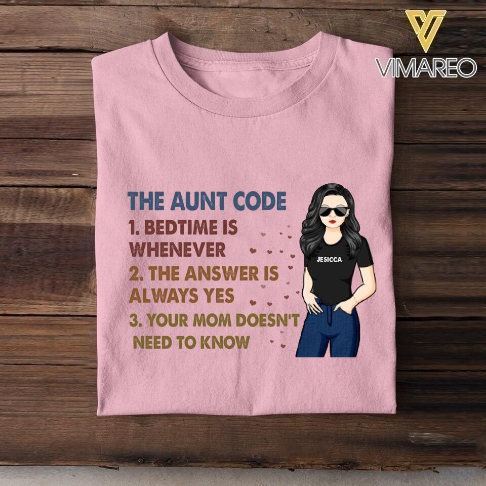 Personalized The Aunt Code Tshirt Printed Gift Iead For Aunt NQHC1706