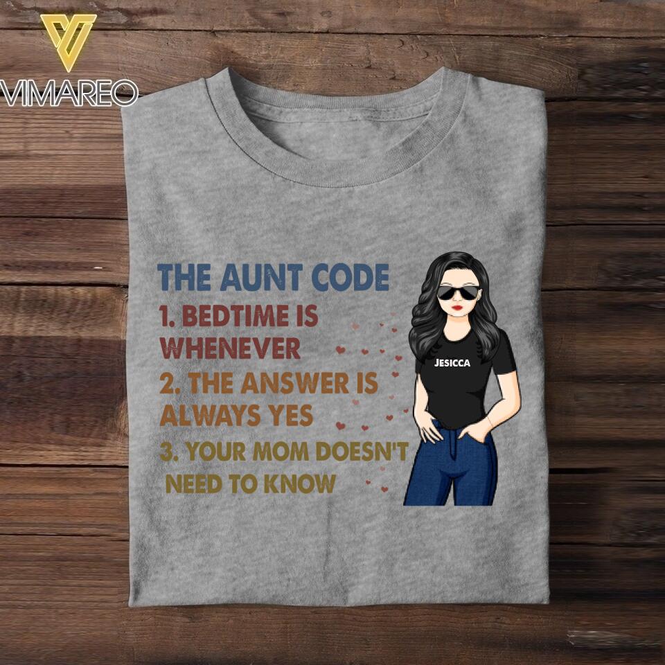 Personalized The Aunt Code Tshirt Printed Gift Iead For Aunt NQHC1706