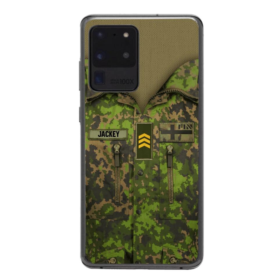 Personalized Finnish Army Camo Phone Case Printed 22MAR-HQ30