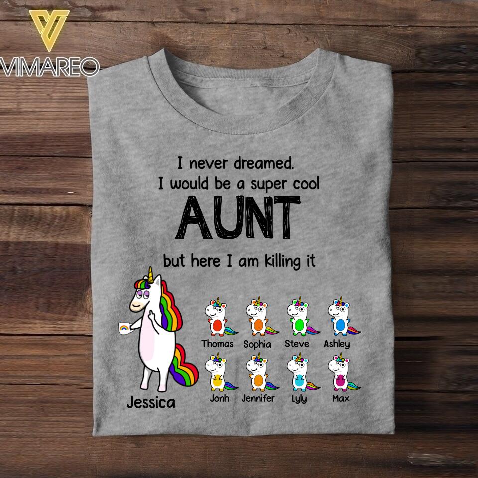 Personalized Aunt And Kid Tshirt Printed 22JUL-HY17