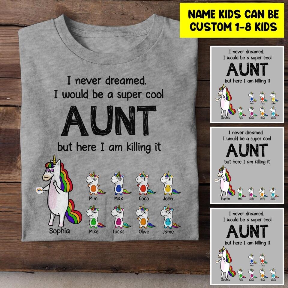 Personalized Aunt And Kid Tshirt Printed 22JUL-HY17
