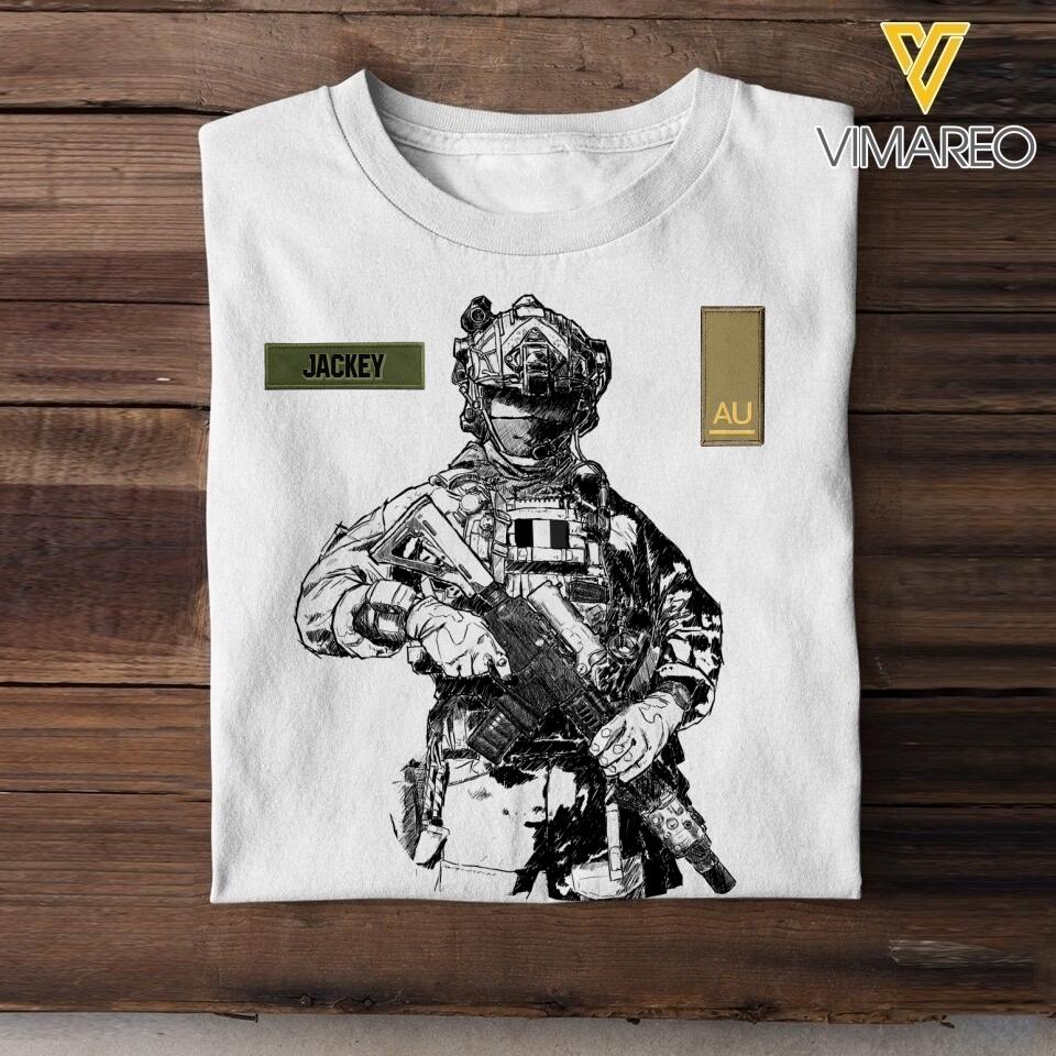 Personalized Italian Soldier/Veterans Tshirt Printed 22JUL-HQ18