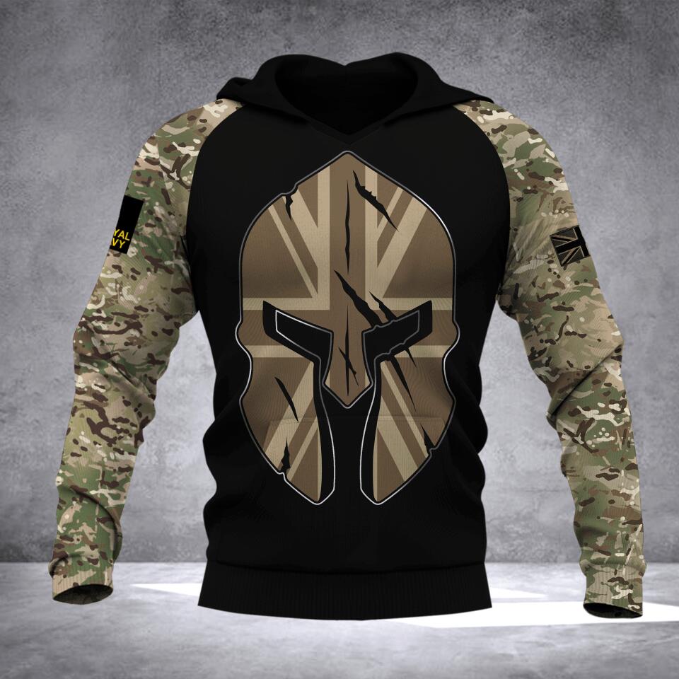 Personalized UK Navy Camo Tshirt or Hoodie 3D Printed QTDT2006