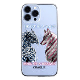 Personalized Heart Of A Wolf Soul Of A Dragon Silicon Phonecase NQHC2006