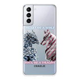 Personalized Heart Of A Wolf Soul Of A Dragon Silicon Phonecase NQHC2006