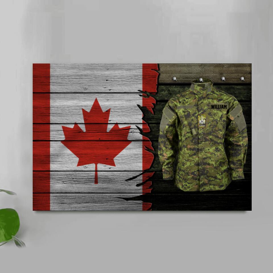 Personalized Canadian Solider/ Veteran Camo Canvas QTVQ2106