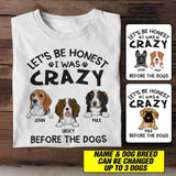 Personalized Let's Be Honest I Was Crazy Before The Dogs Tshirt Printed QTHC2206
