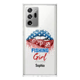 Personalized Fishing Girl Us Flag Silicon Phonecase NQHC2206