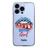 Personalized Guitar Girl Us Flag Silicon Phonecase NQHC2206