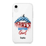 Personalized Guitar Girl Us Flag Silicon Phonecase NQHC2206