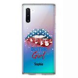 Personalized Guitar Girl Us Flag Silicon Phonecase NQHC2206