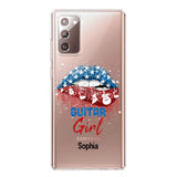 Personalized Guitar Girl Us Flag Silicon Phonecase NQHC2206