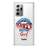 Personalized Guitar Girl Us Flag Silicon Phonecase NQHC2206