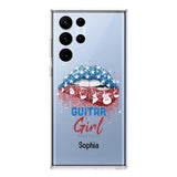 Personalized Guitar Girl Us Flag Silicon Phonecase NQHC2206