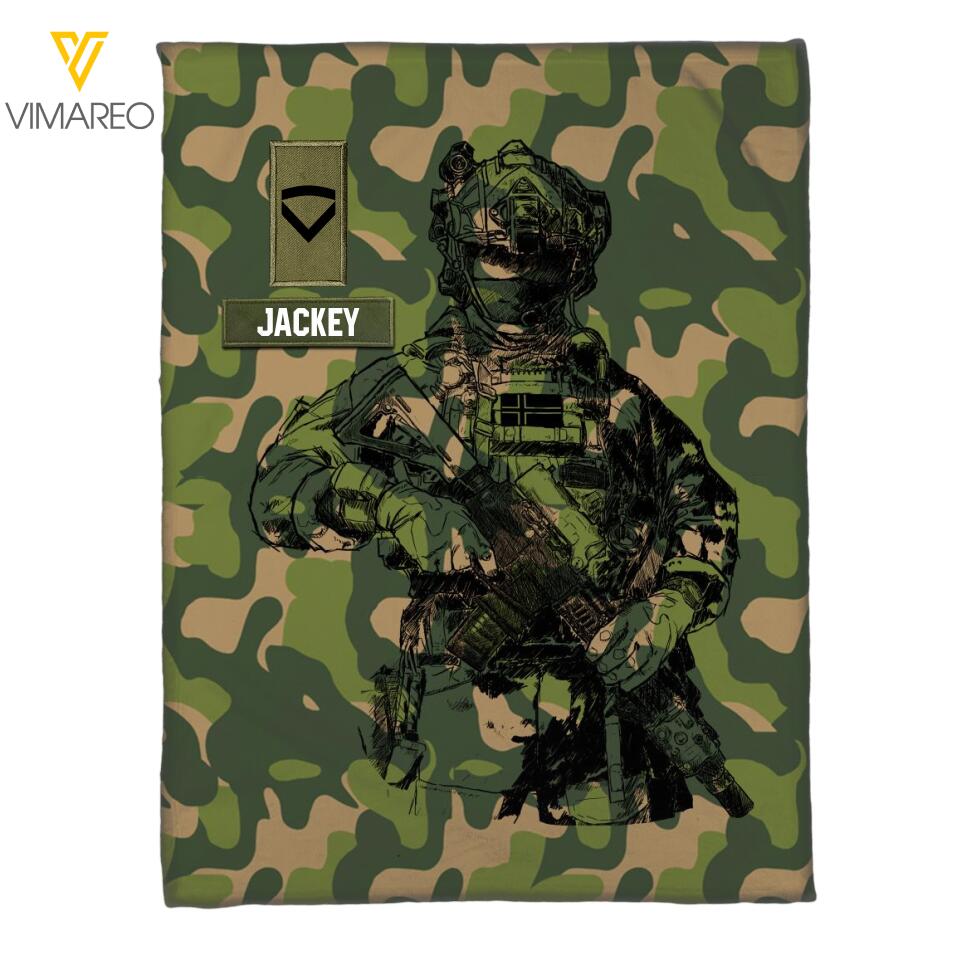 Personalized Norwegian Veterans/Soldier Quilt Blanket Printed 22JUL-HY22