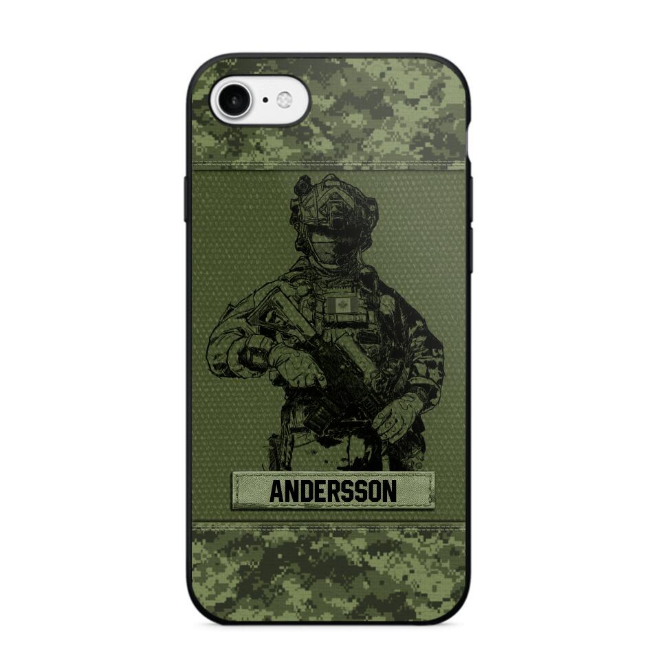 Personalized Canadian Soldier Camo Phone Case Printed 22JUL-HC23