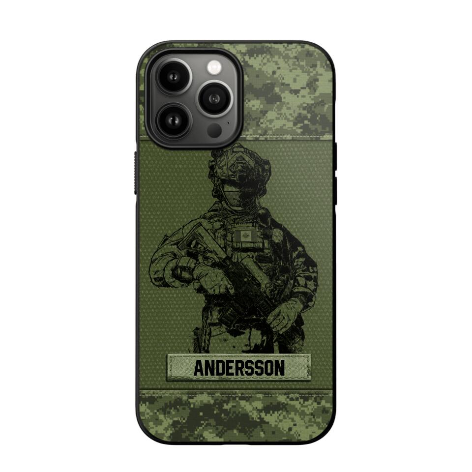 Personalized Canadian Soldier Camo Phone Case Printed 22JUL-HC23