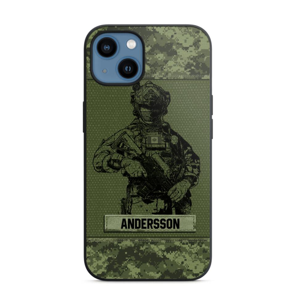 Personalized Canadian Soldier Camo Phone Case Printed 22JUL-HC23
