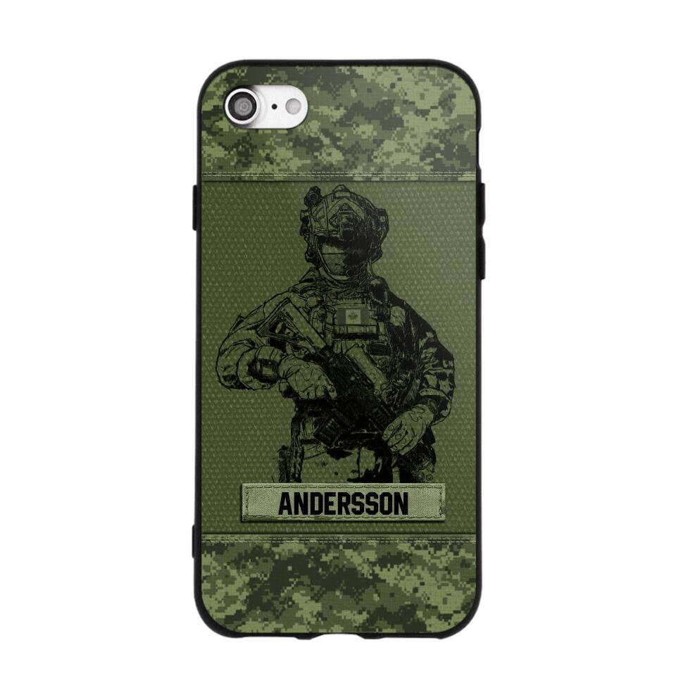 Personalized Canadian Soldier Camo Phone Case Printed 22JUL-HC23