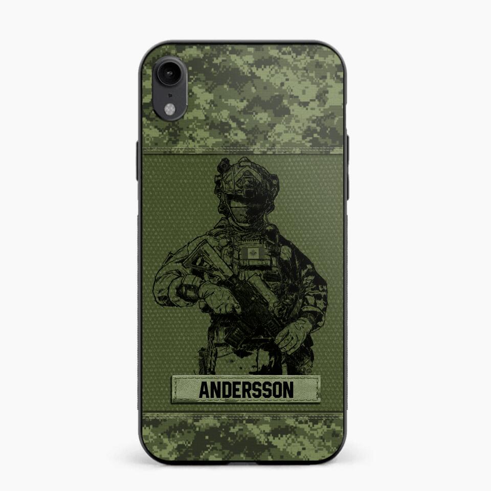 Personalized Canadian Soldier Camo Phone Case Printed 22JUL-HC23