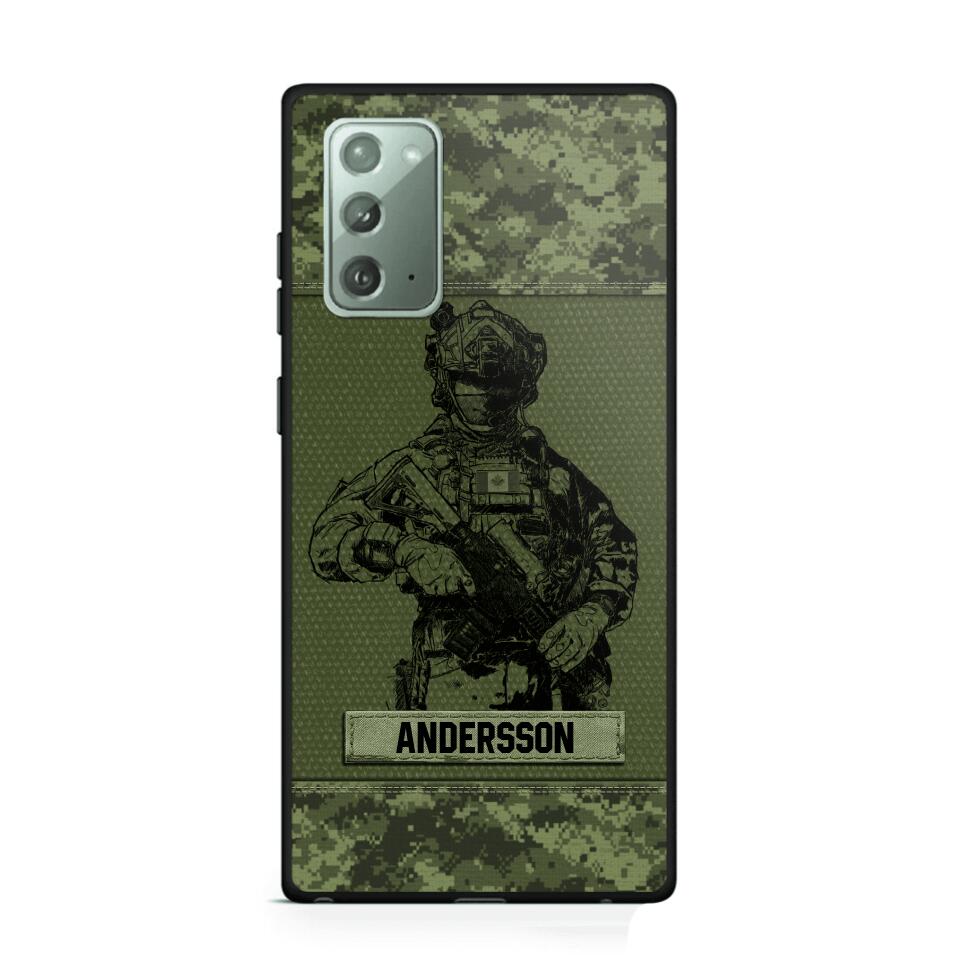 Personalized Canadian Soldier Camo Phone Case Printed 22JUL-HC23