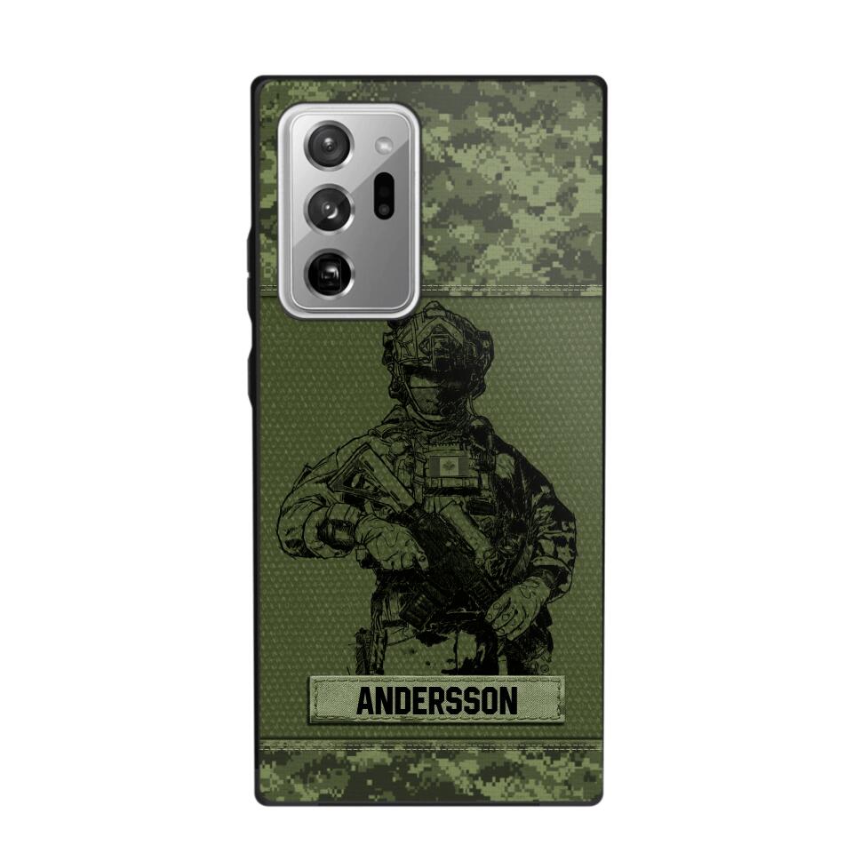 Personalized Canadian Soldier Camo Phone Case Printed 22JUL-HC23